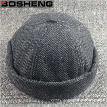Custom Fashion Charcoal Jersey Fabric Dome Beanie Hat
